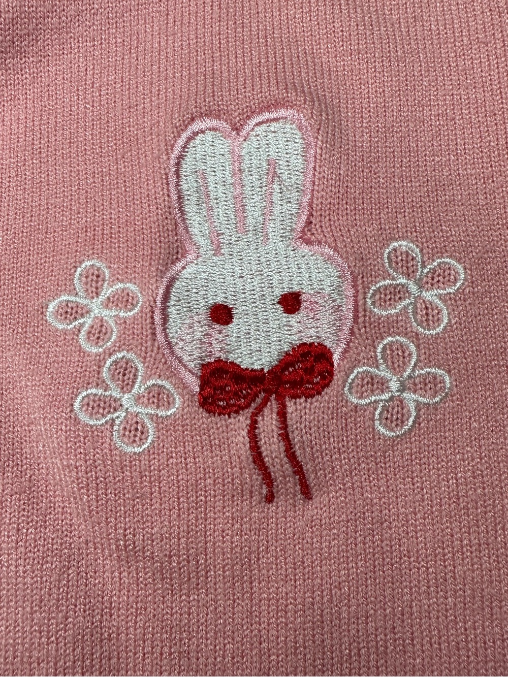 ROMWE Pink Bunny Embroidered Cardigan XL Coquette Kawaii Balletcore Sweater Chic - Picture 8 of 12